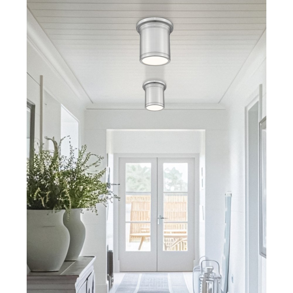 Z-Lite 1 Light Flush Mount, Brushed Nickel. Picture 6