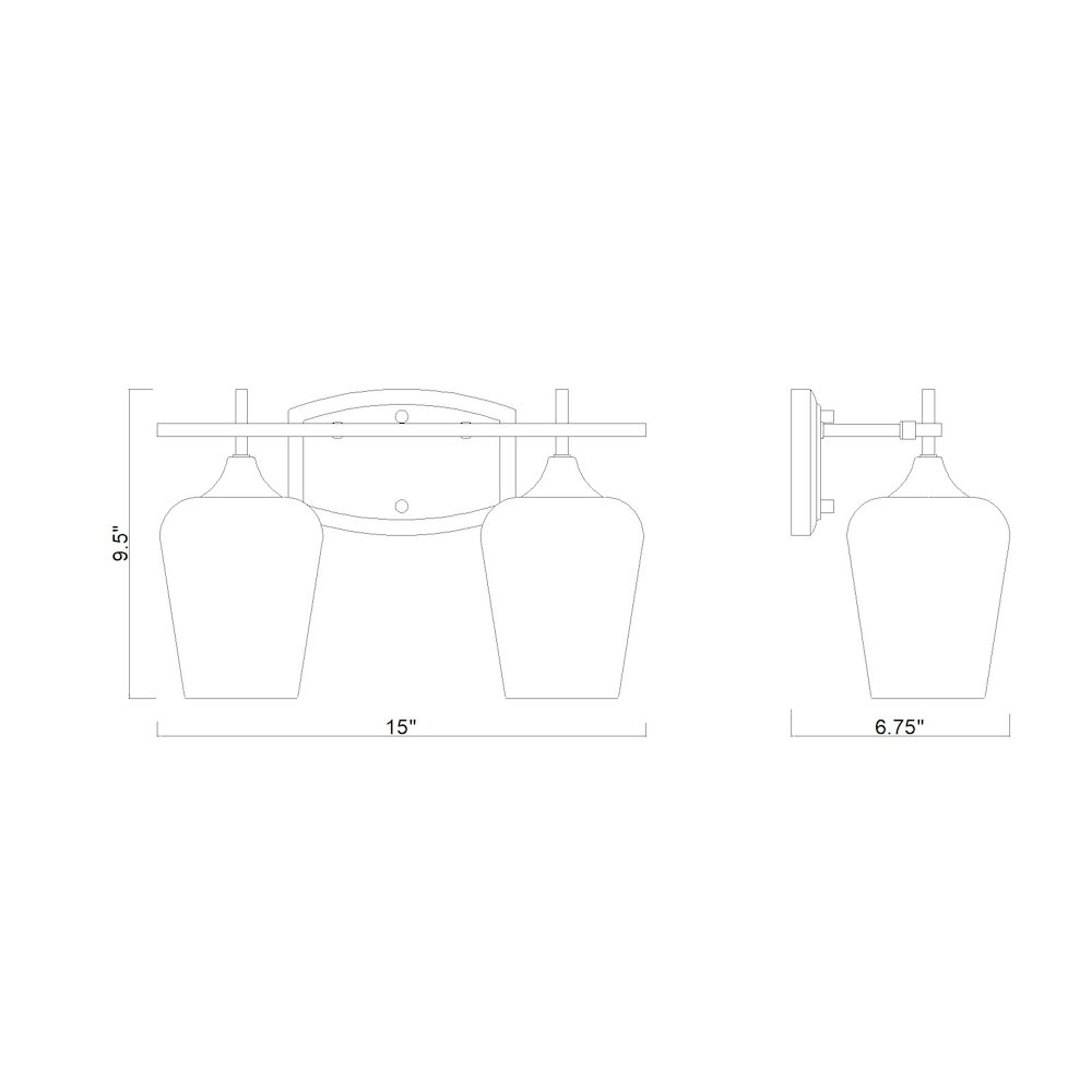 Z-Lite 2 Light Vanity, Burnished Brass. Picture 8