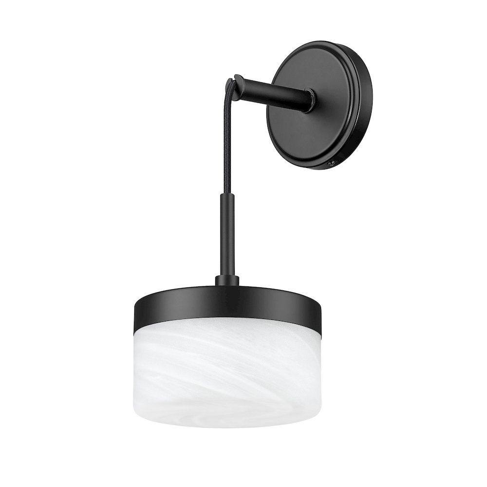 Z-Lite 1 Light Wall Sconce, Matte Black. Picture 7