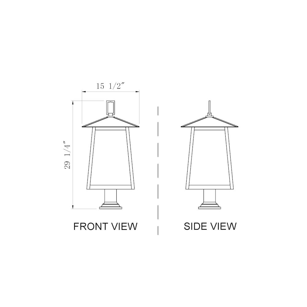 Z-Lite 5 Light Outdoor Pier Mounted Fixture. Picture 8