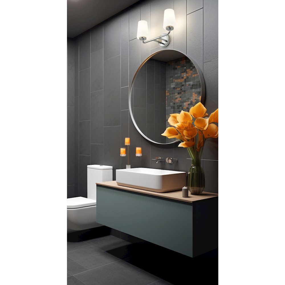Z-Lite Montford 2 Light Vanity in Chrome color, Steel frame. Picture 6