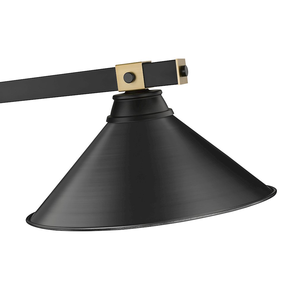Z-Lite Bronte 3 Light Billiard, Steel Frame, Matte Black Shade Color. Picture 4