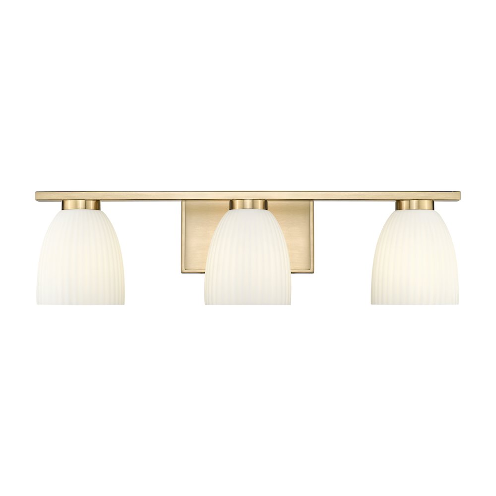 Z-Lite Naya 3 Light Vanity in Modern Gold color, Steel frame. Picture 2