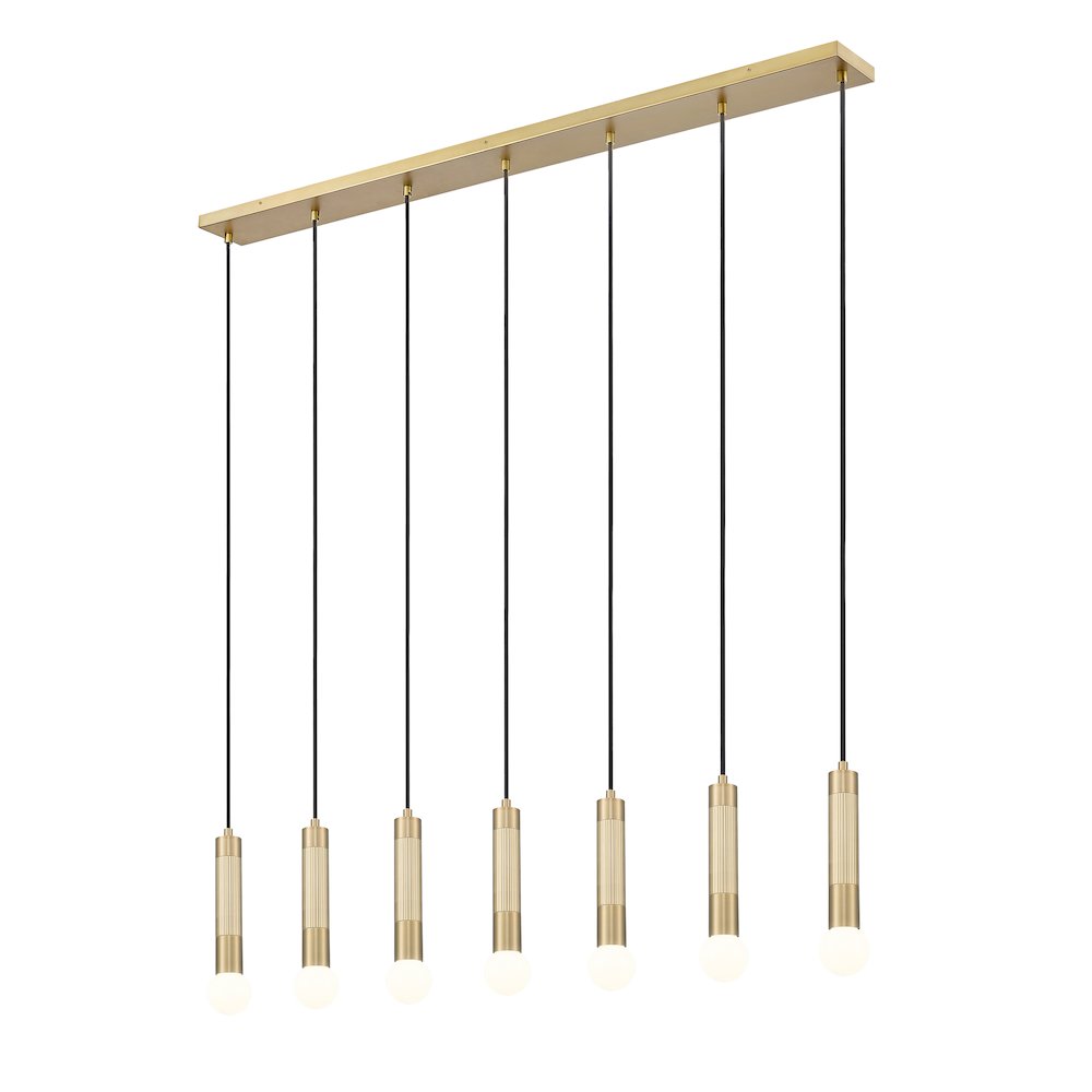 Z-Lite Stari 7 Light Linear Chandelier in Modern Gold color, Steel frame. Picture 2