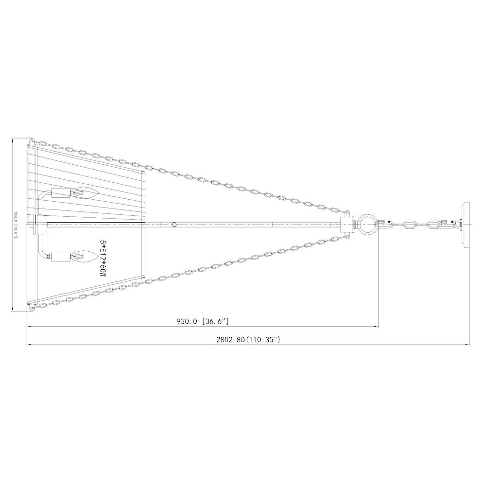 Z-Lite 5 Light Pendant. Picture 8