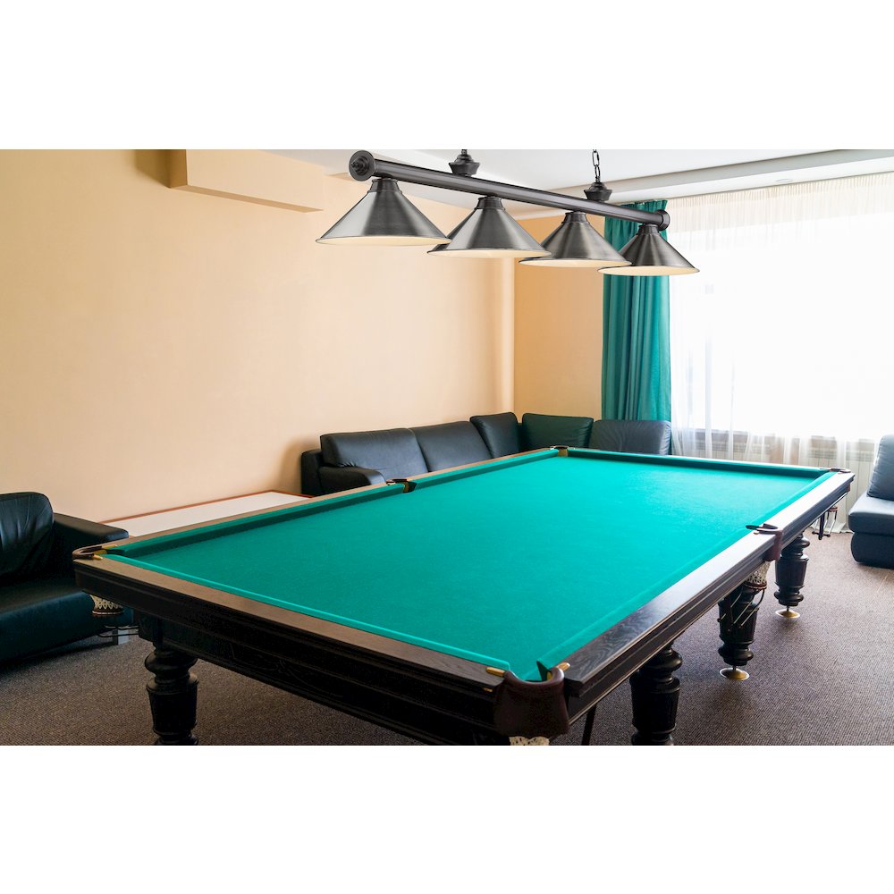 Z-Lite Cordon 4 Light Billiard, Steel Frame, Brushed Nickel Shade Color. Picture 6