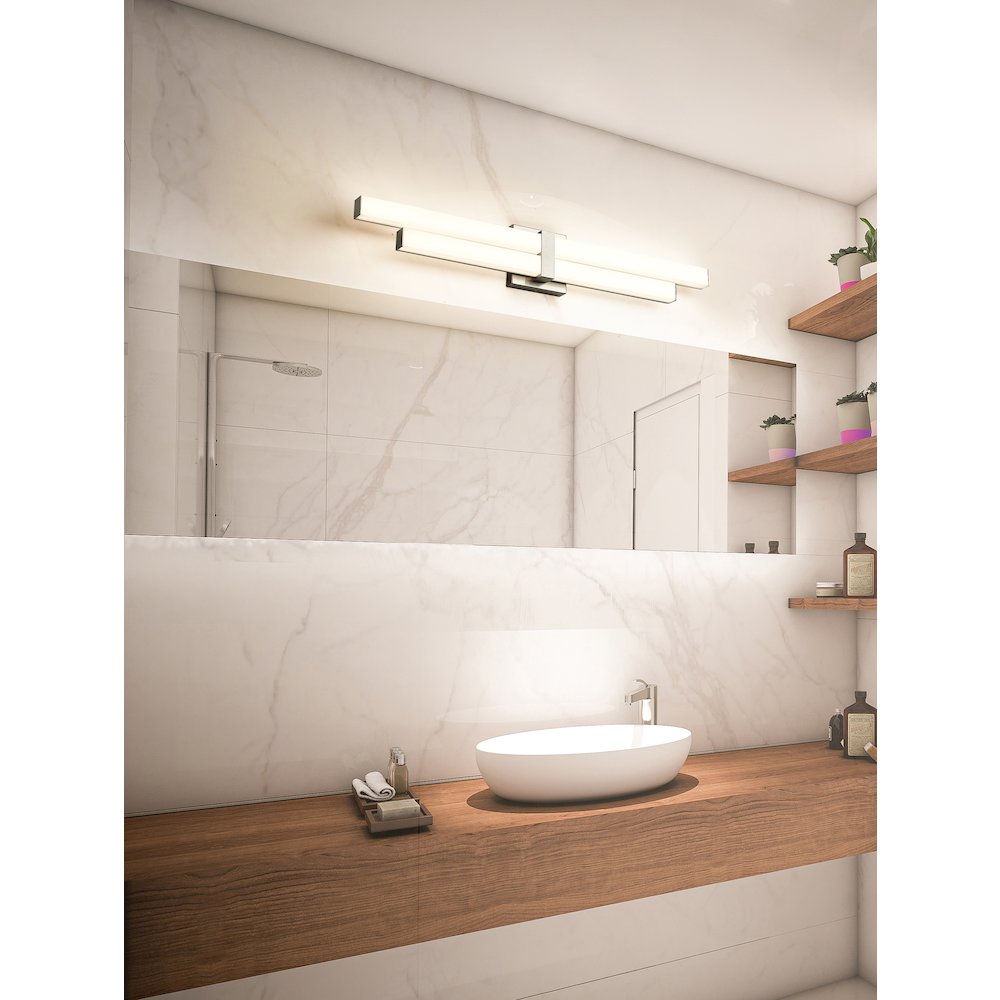 Z-Lite Zane 2 Light Vanity in Brushed Nickel Frame Finish. Picture 6