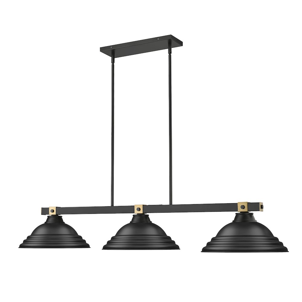 Z-Lite Bronte 3 Light Billiard, Steel Frame, Matte Black Shade Color. Picture 3