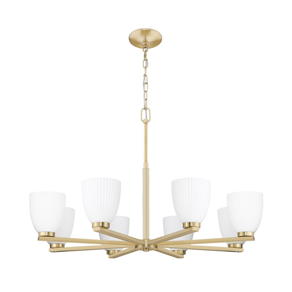 Z-Lite Naya 8 Light Chandelier in Modern Gold color, Steel frame. Picture 5