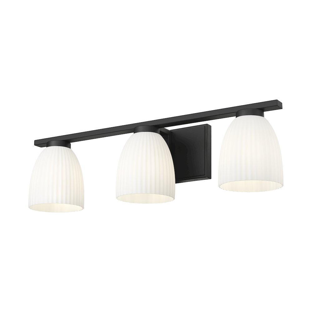 Z-Lite Naya 3 Light Vanity in Matte Black color, Steel frame. Picture 3