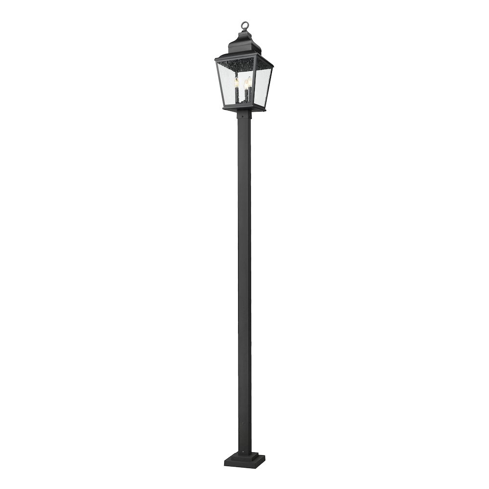 Z-Lite 3 Light Outdoor Post Mounted Fixture, Sand Black. Picture 3