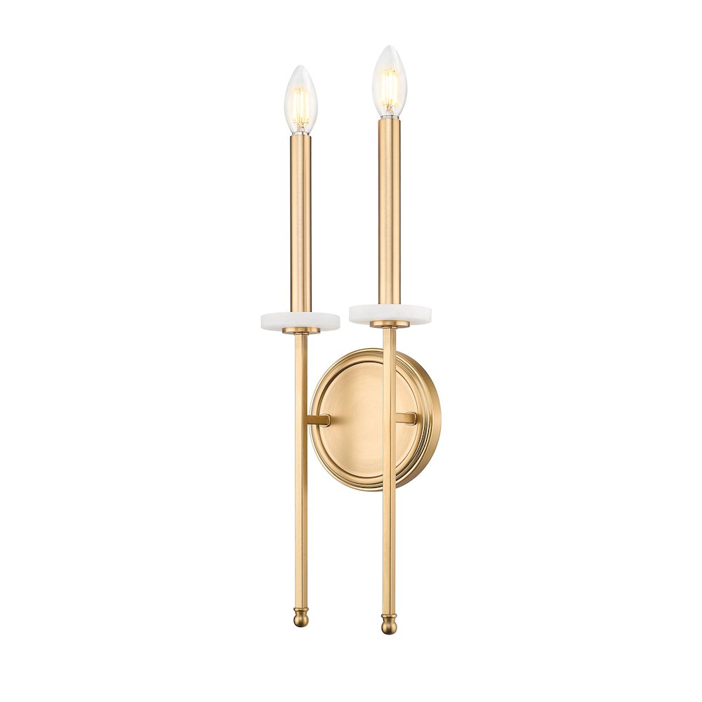 Z-Lite 2 Light Wall Sconce, Mordern Gold. Picture 1
