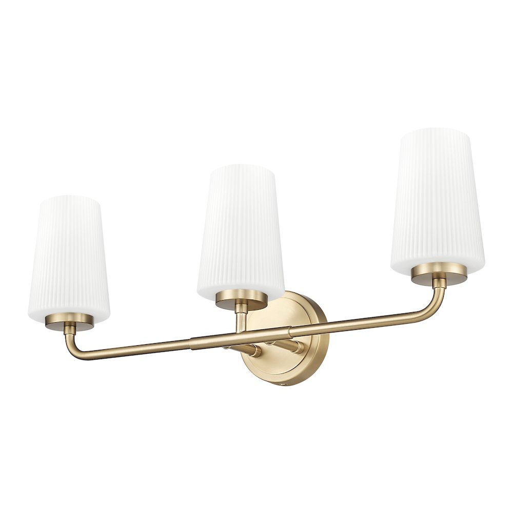 Z-Lite Montford 3 Light Vanity in Modern Gold color, Steel frame. Picture 5