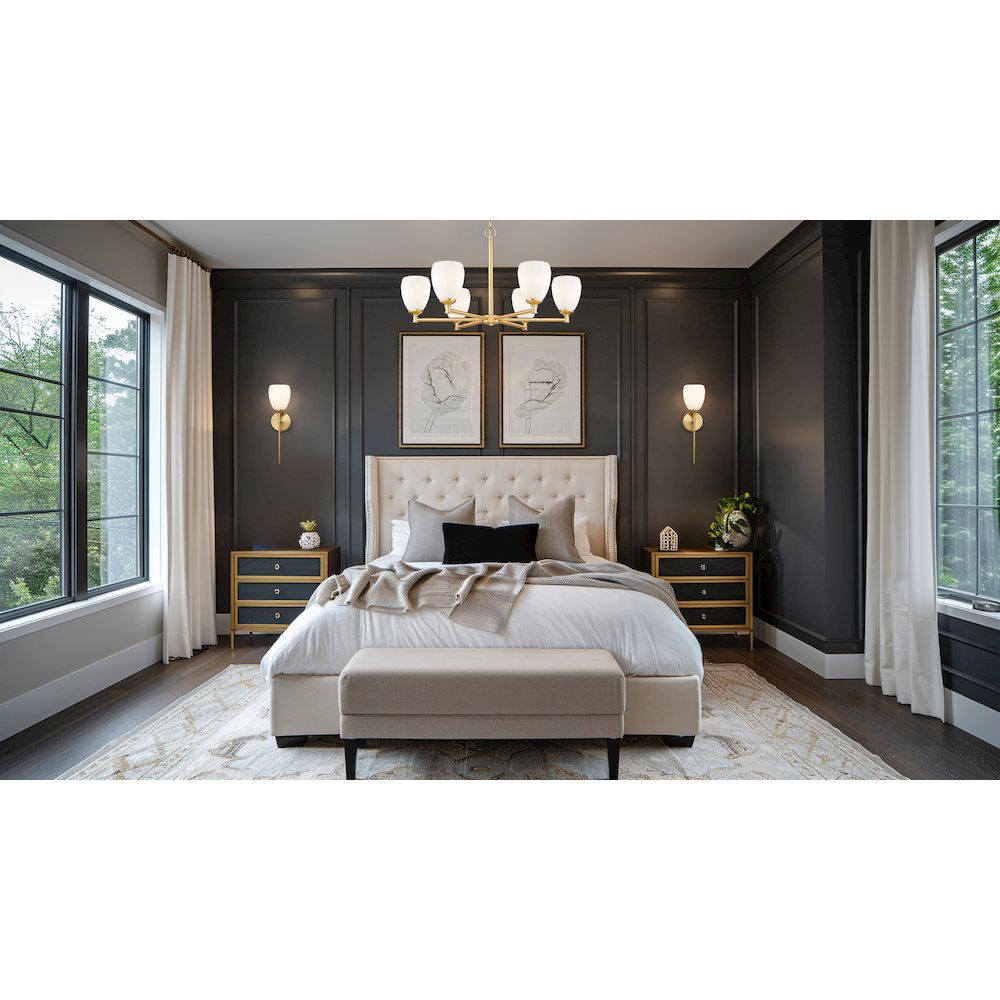 Z-Lite Oren 6 Light Chandelier in Modern Gold color, Steel frame. Picture 6