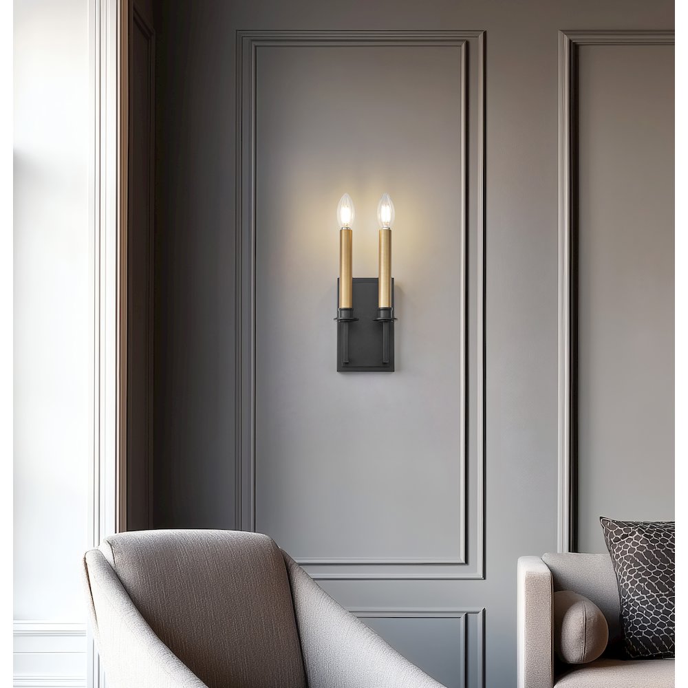 Z-Lite 1 Light Wall Sconce, Matte Black. Picture 6