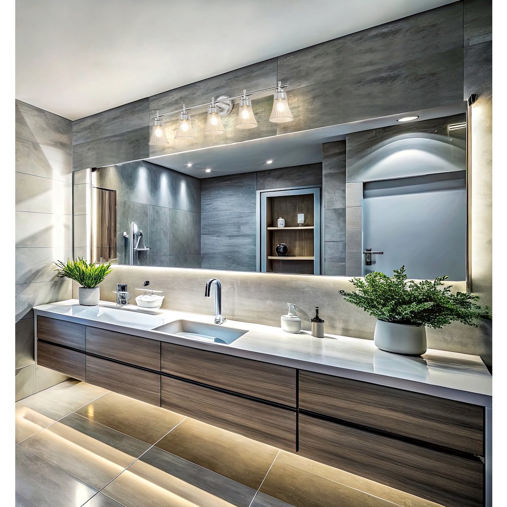 Z-Lite Belle 5 Light Vanity in Brushed Nickel color, Steel frame. Picture 7