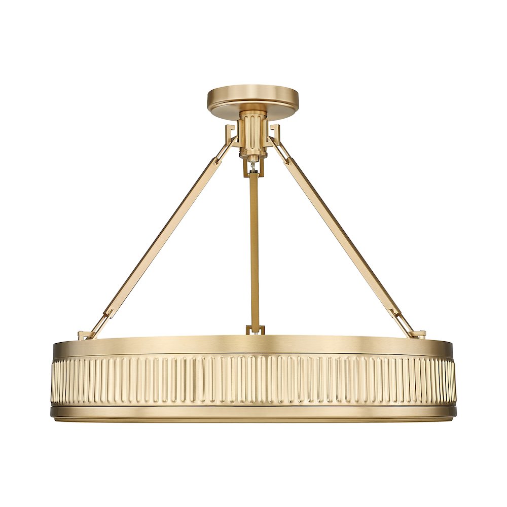 Z-Lite 3 Light Semi Flush Mount, Modern Gold. Picture 2