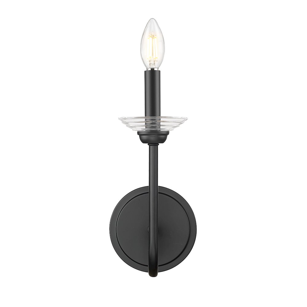 Z-Lite Allistair 1 Light Wall Sconce in Matte Black color, Steel frame. Picture 2