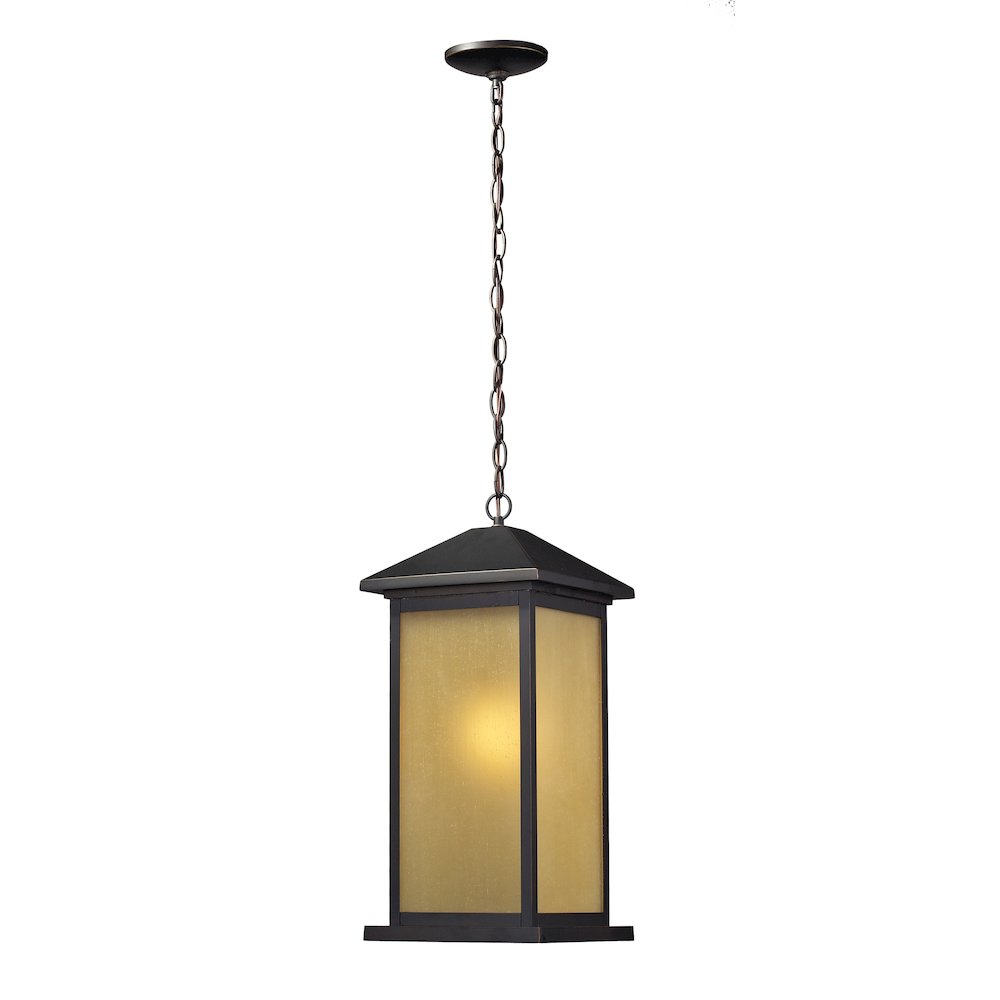 Z-Lite Vienna 1 Light Outdoor Chain Mount Ceiling Fixture, Oil Rubbed Bronze. Picture 1