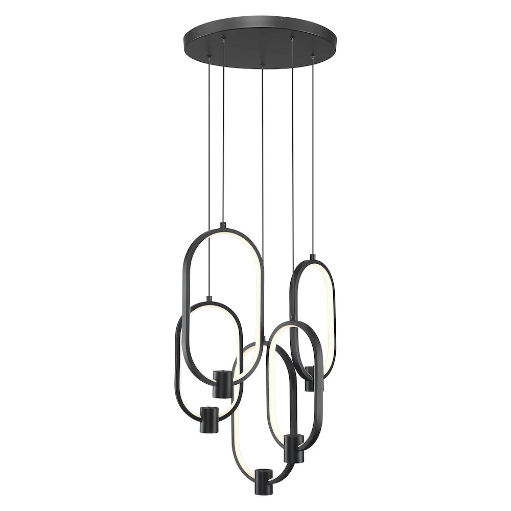 Z-Lite 5 Light Chandelier, Matte Black. Picture 1