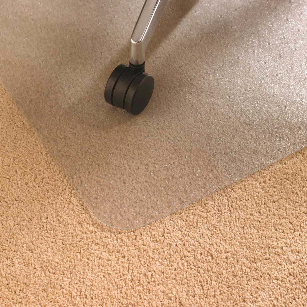 Cleartex Ultimat Rectangular Chair Mat, Polycarbonate, For Plush Pile Carpets (over 1/2"), Size 48" x 53". Picture 5