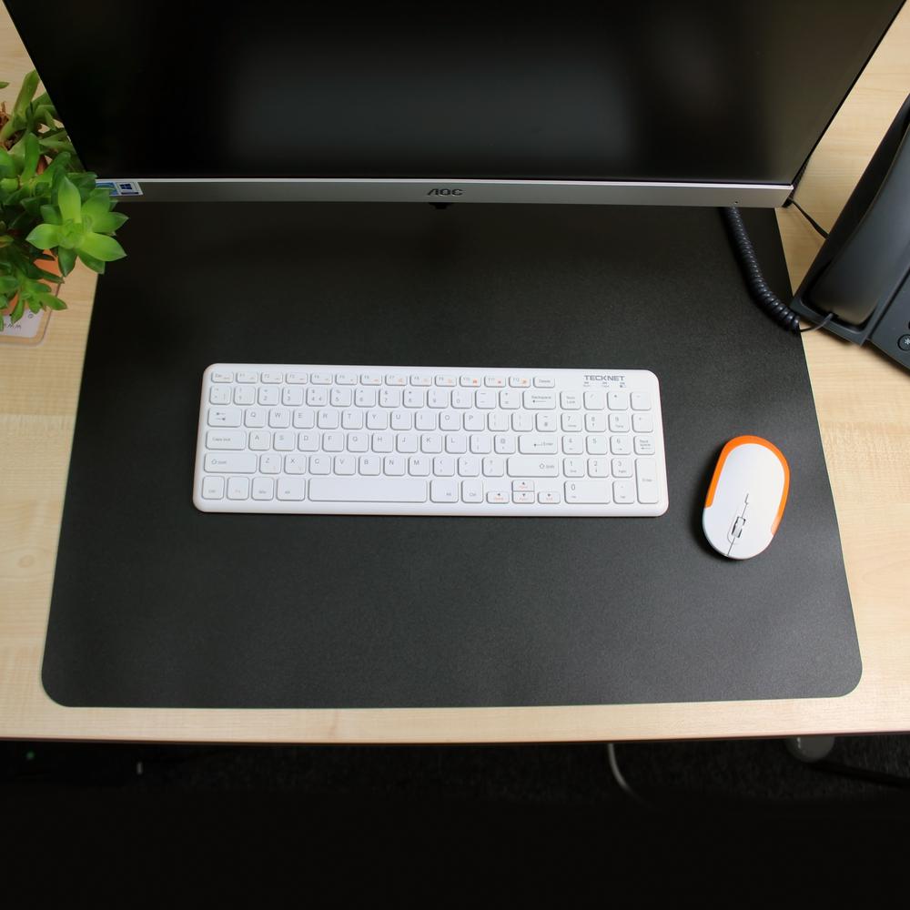 Desktex® Black Vinyl Rectangular Desk Pad - 20" x 36". Picture 3