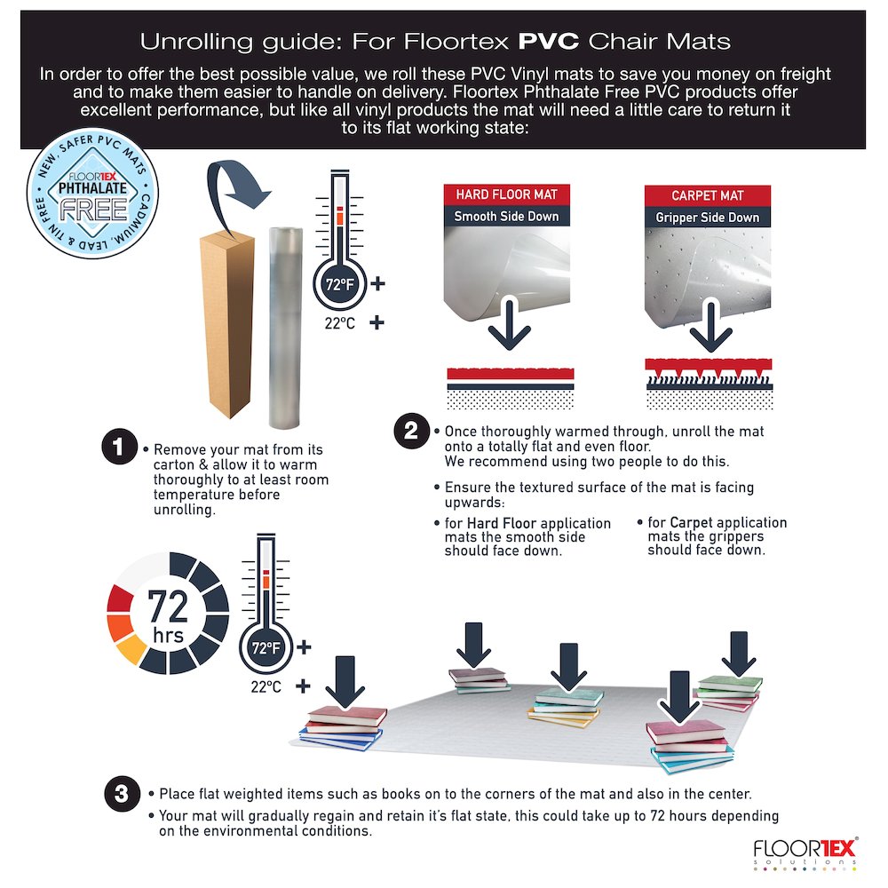 Advantagemat Vinyl Rectangular Chair Mat for Carpets up to 1/4" - 48" x 118". Picture 10