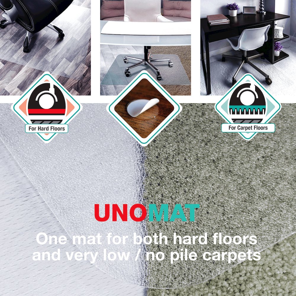 Rectangular Polycarbonate Chair Mat Hard Floors and Carpet Tiles - 48" x 60". Picture 11