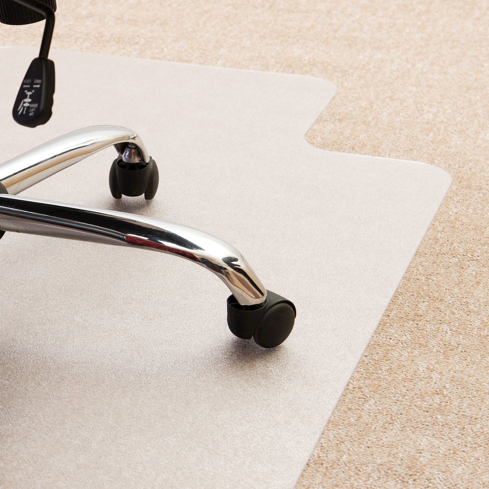 Cleartex Enhanced Polymer Lipped Chair Mat for Carpets up to 3/8" - 48" x 51". Picture 2