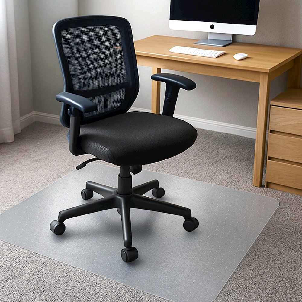 Vinyl Rectangular Chair Mat for Low Pile Carpets up to 1/4" - 35" x 47". Picture 3