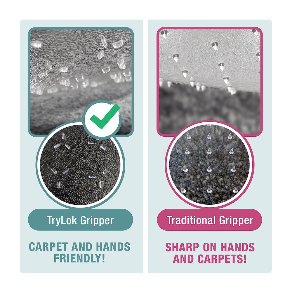 Vinyl Lipped Chair Mat for Low Pile Carpets up to 1/4" - 35" x 47". Picture 5