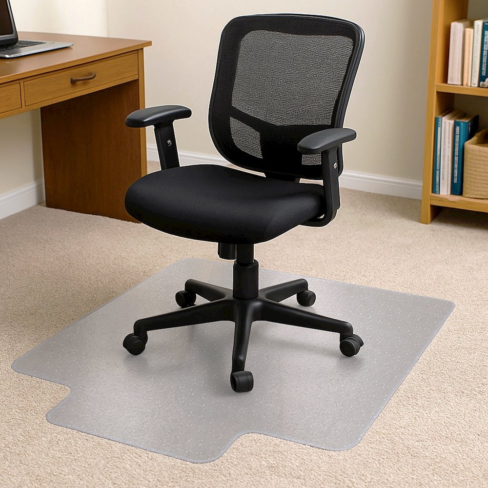 Vinyl Lipped Chair Mat for Low Pile Carpets up to 1/4" - 45" x 53". Picture 3