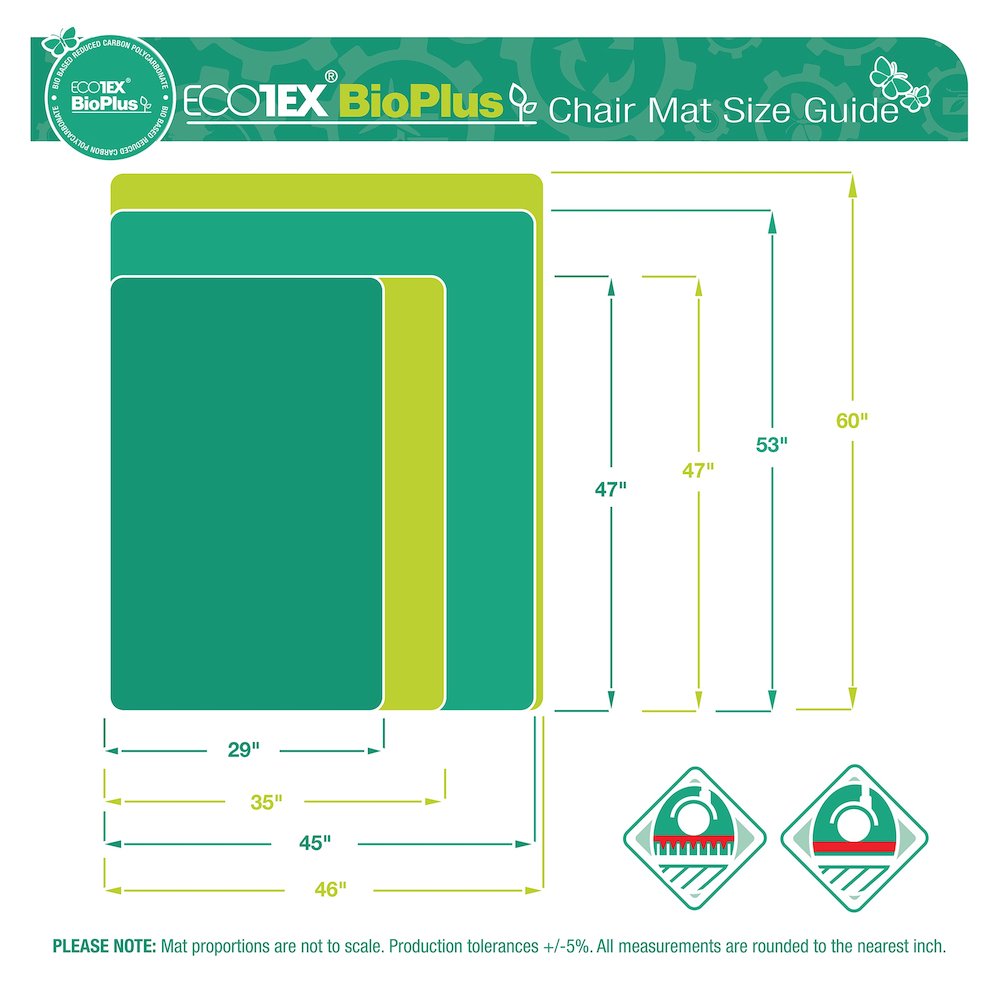 Ecotex BioPlus Polycarbonate Chair Mat for Hard Floors  - 35" x 47". Picture 11
