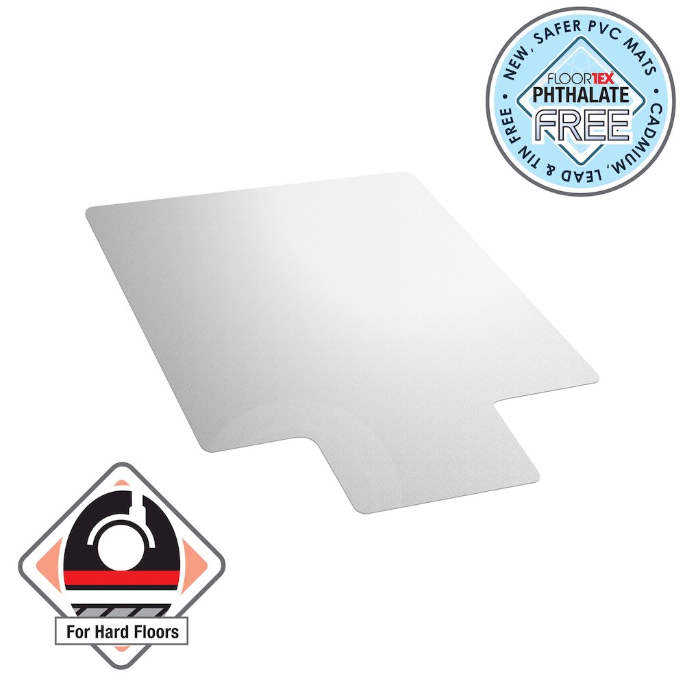 Vinyl Lipped Chair Mat for Hard Floor - 45" x 53". Picture 1