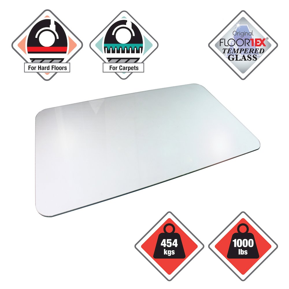 Glaciermat Heavy Duty Glass Chair Mat for Hard Floors & Carpets - 36" x 48". Picture 3