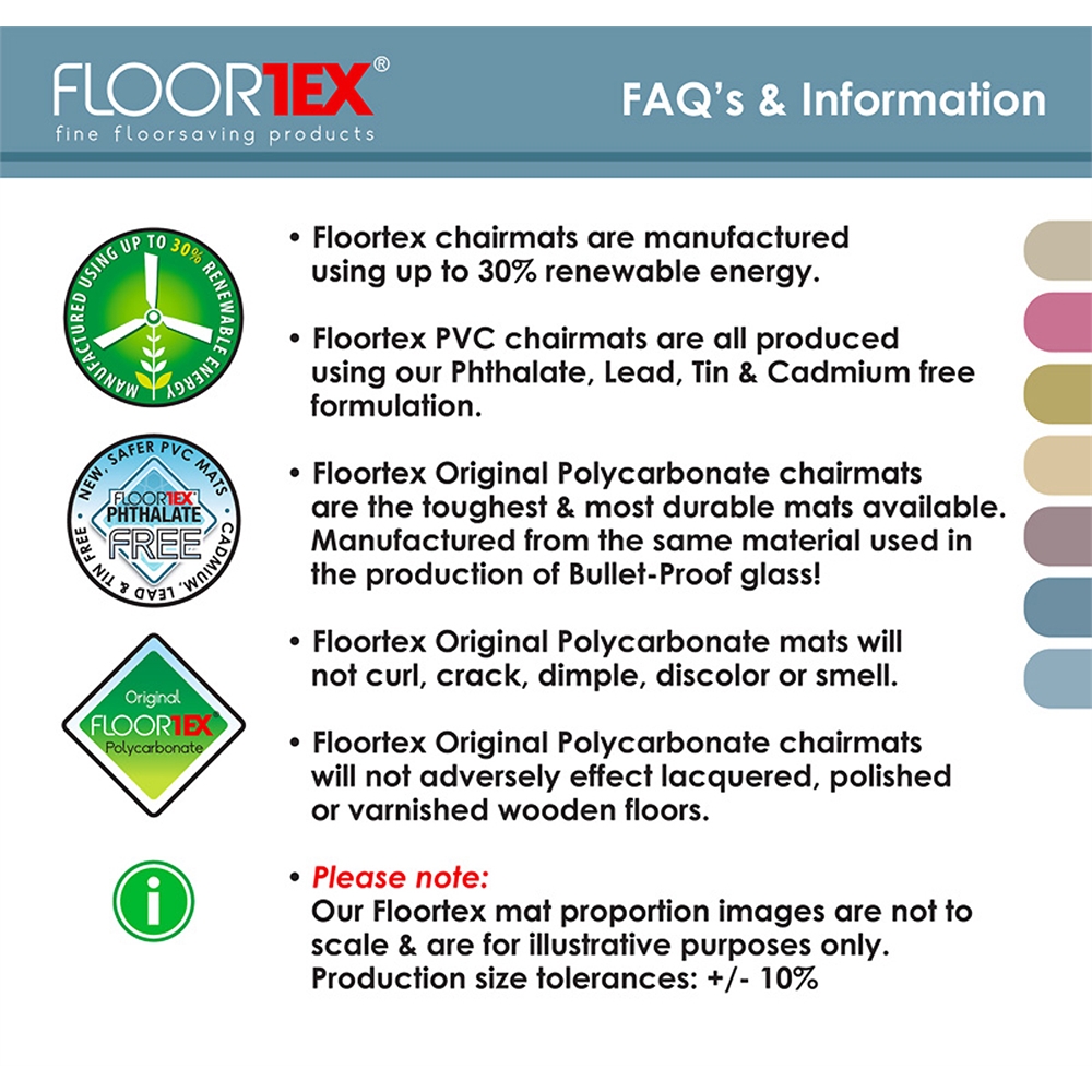 EcoTex Enhanced Polymer Rectangular Chairmat for Standard Pile Carpets 3/8" or less (48" X 60"). Picture 3