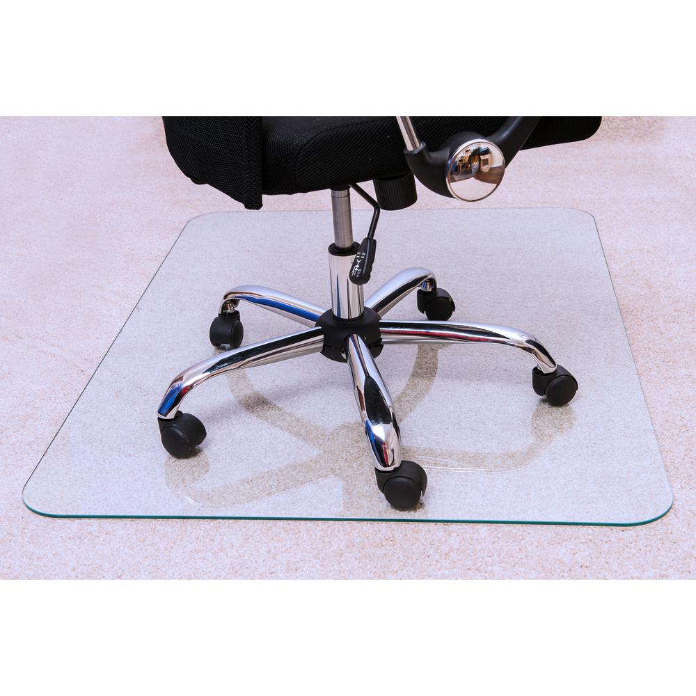 Heavy Duty Glass Chair Mat for Hard Floors & Carpets - 36" x 48". Picture 1