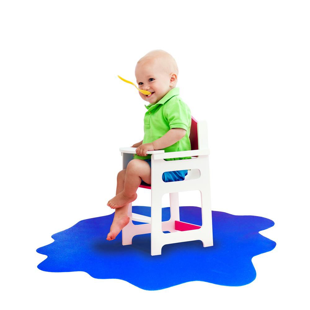 Multi-Purpose High Chair / Play Mat. Smooth back for use on hard floors. Caribbean Blue. 40" x 40" (max). Picture 8