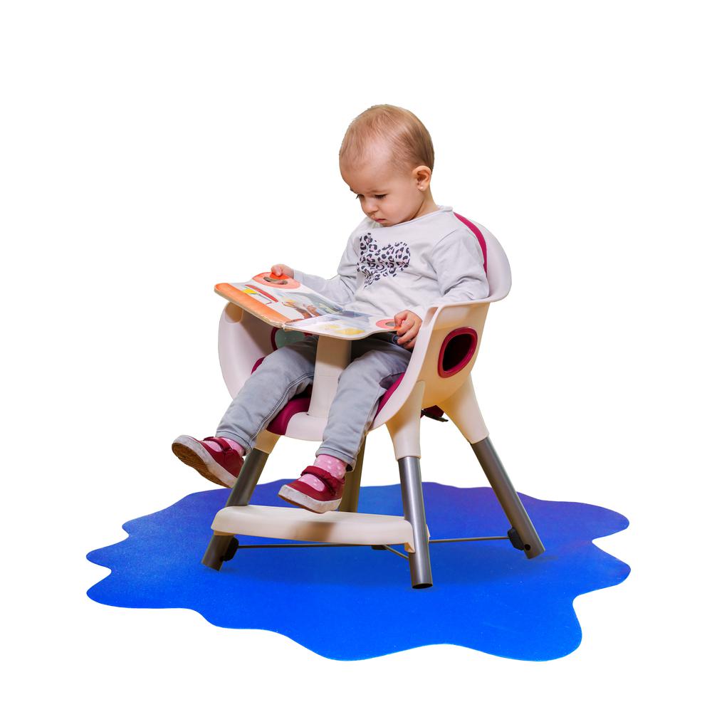 Multi-Purpose High Chair / Play Mat. Smooth back for use on hard floors. Caribbean Blue. 40" x 40" (max). Picture 6