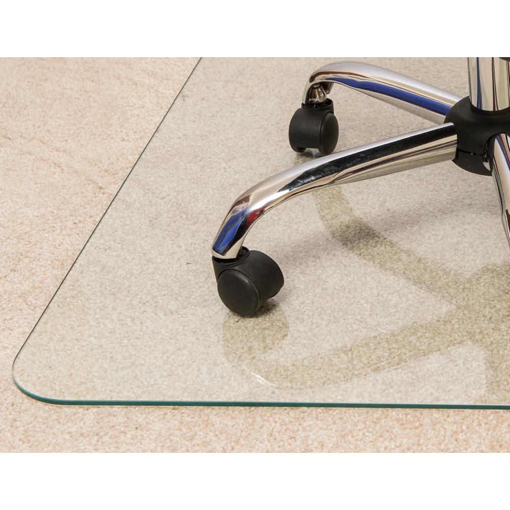 Heavy Duty Glass Chair Mat for Hard Floors & Carpets - 40" x 53". Picture 5