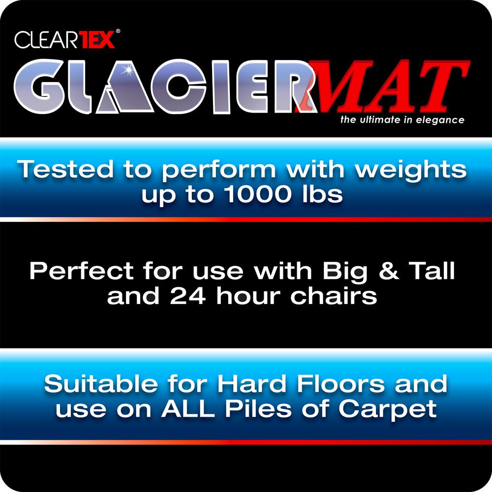 Heavy Duty Glass Chair Mat for Hard Floors & Carpets - 40" x 53". Picture 3