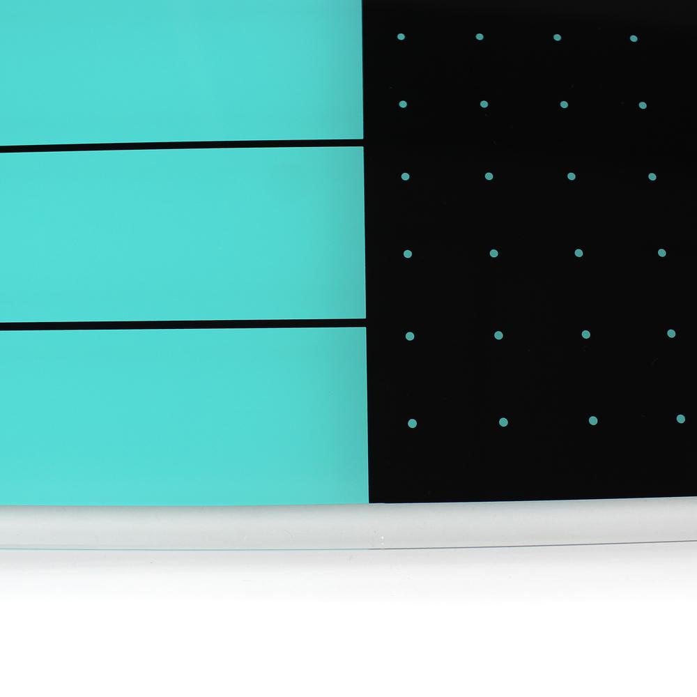 Glacier Teal & Black Plan & Grid Glass Dry Erase Board - 14" x 14". Picture 4