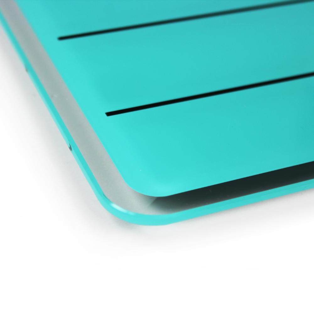 Glacier Teal & Black Plan & Grid Glass Dry Erase Board - 14" x 14". Picture 5