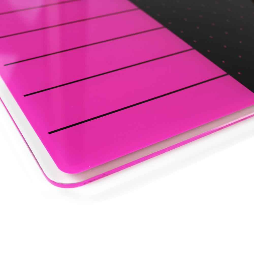 Glacier Violet & Black Plan & Grid Glass Dry Erase Board - 14" x 14". Picture 3