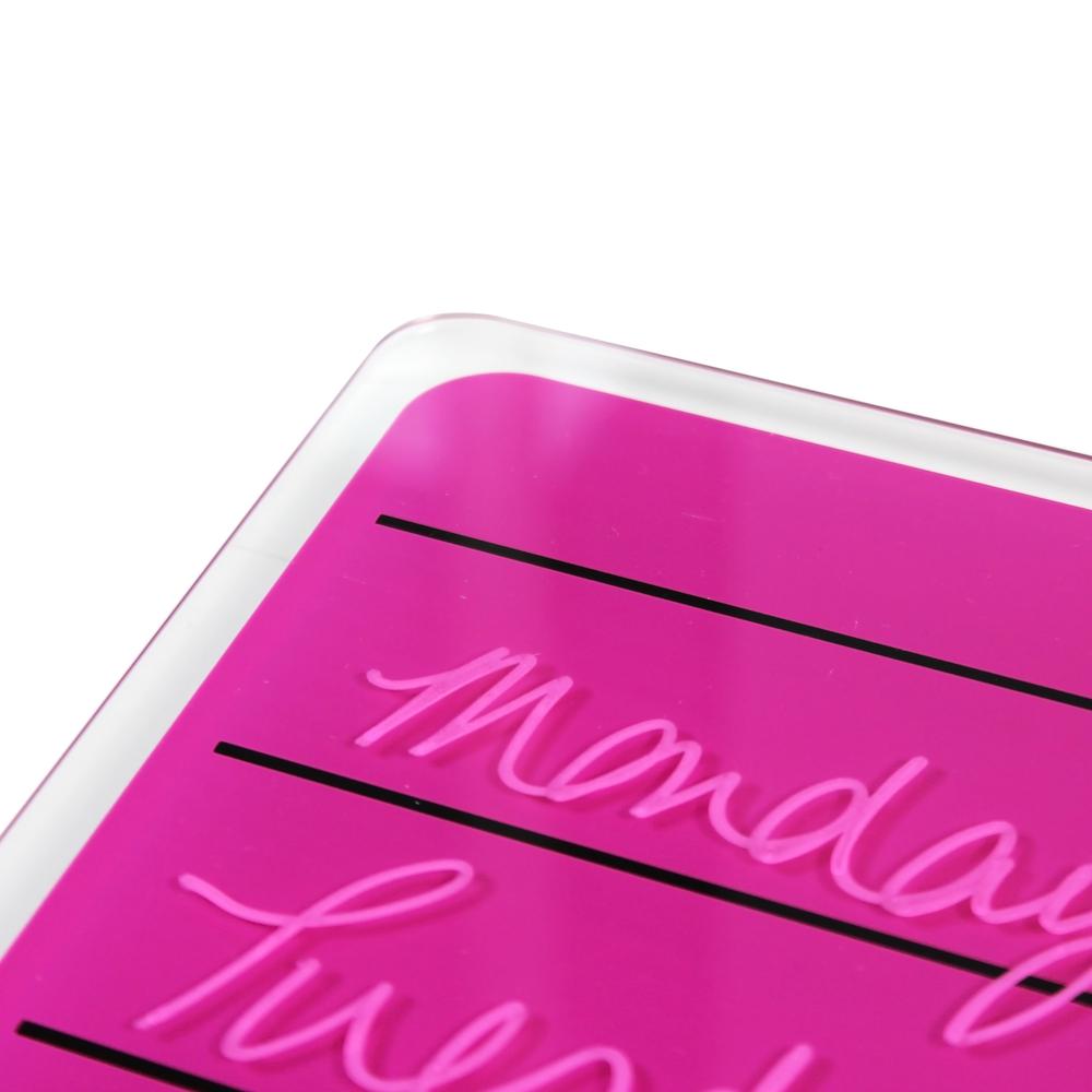 Glacier Violet & Black Plan & Grid Glass Dry Erase Board - 17" x 23". Picture 5
