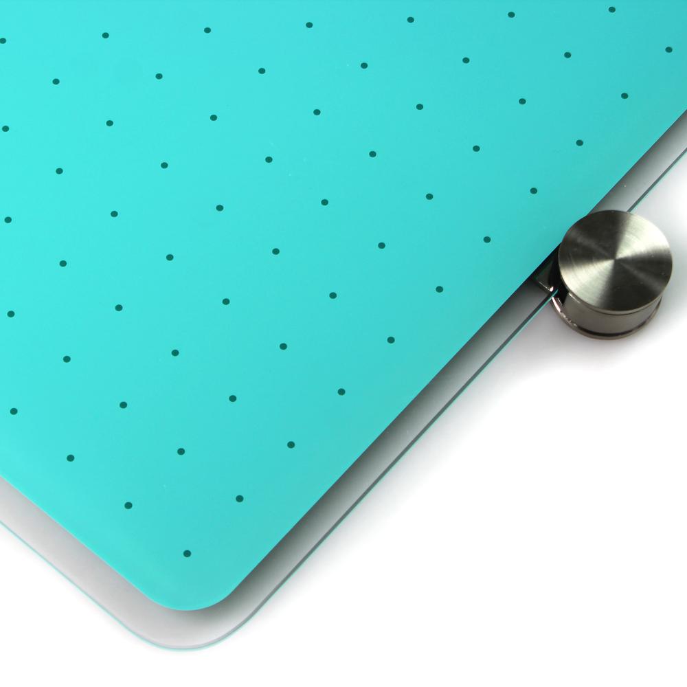 Glacier Teal Multi-Purpose Grid Glass Dry Erase Board 24" x 36". Picture 12