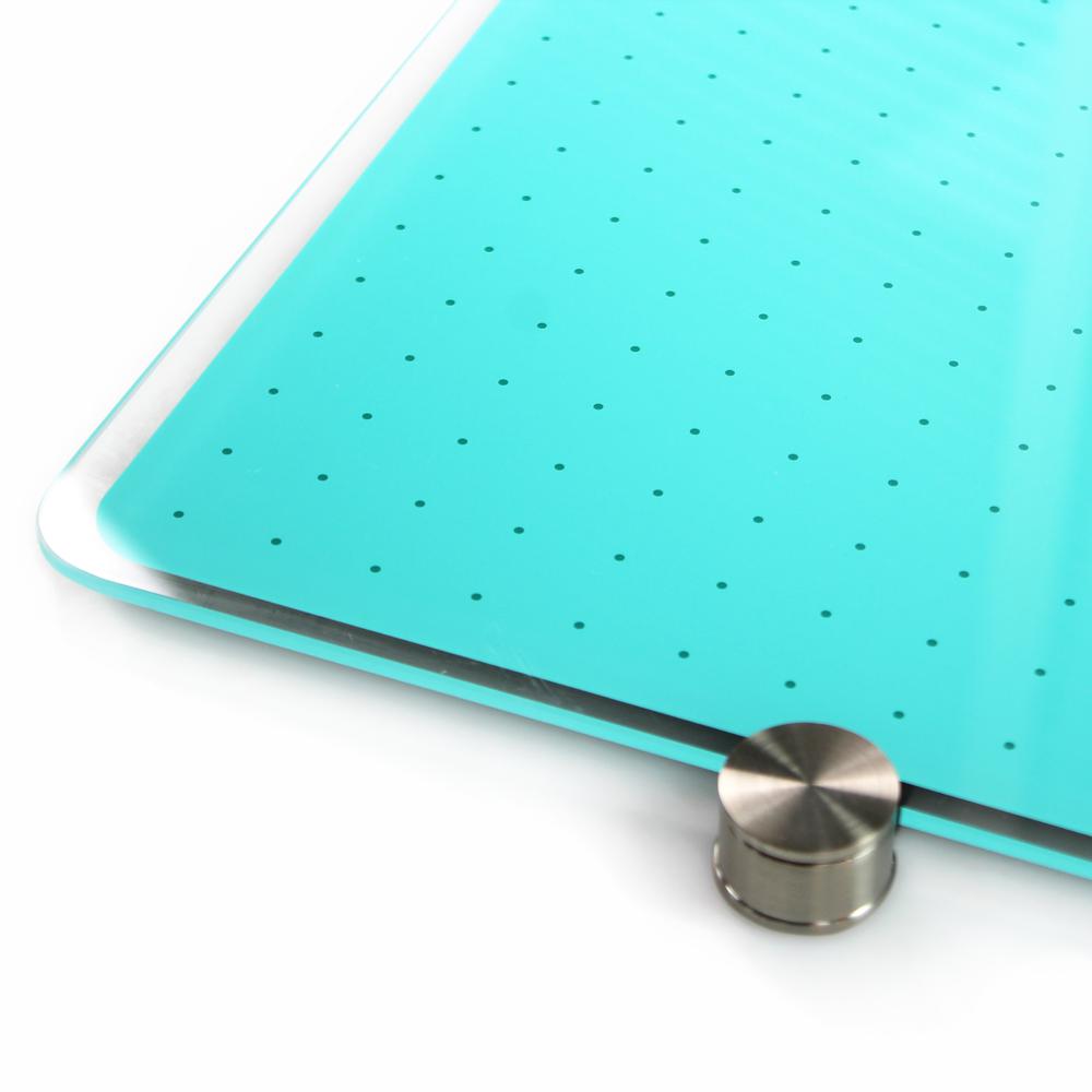 Glacier Teal Multi-Purpose Grid Glass Dry Erase Board 30" x 40". Picture 5