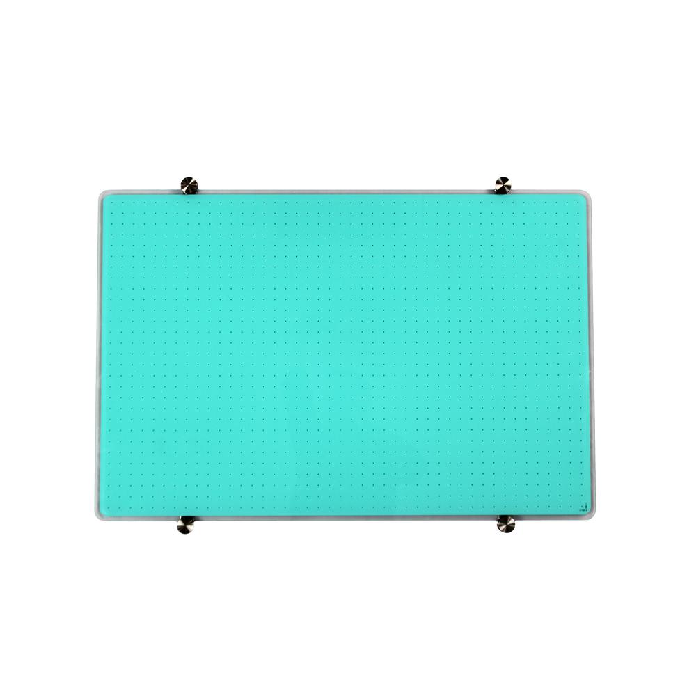 Glacier Teal Multi-Purpose Grid Glass Dry Erase Board 30" x 40". Picture 1