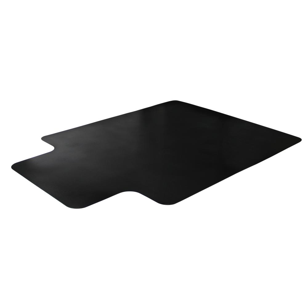 Black Vinyl Lipped Chair Mat for Carpets - 45" x 53". Picture 1