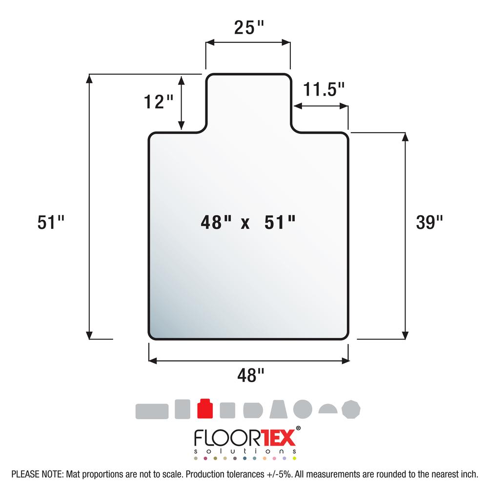 Vinyl Lipped Chair Mat for Hard Floor - 48" x 51". Picture 10